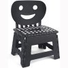Folding Step Stool with Smile Back Support for Kids