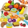 Wooden Play Food Kids Kitchen Cutting Fruits Toys