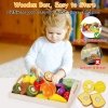 Wooden Play Food Kids Kitchen Cutting Fruits Toys